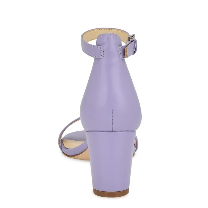 Pruce Ankle Strap Block Heel Sandals Lilac Women Nine West Mid Heels Pruce Ankle Strap Block Heel Sandals Lilac Women Nine West Mid Heels