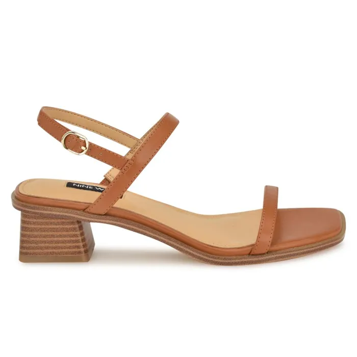 Purdy Block Heel Sandals Tan Women Nine West Dress