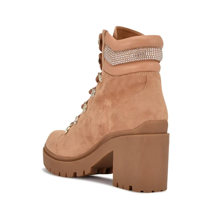 Qwork Lug Sole Booties Tan Suede Women Nine West Boots and Booties Qwork Lug Sole Booties Tan Suede Women Nine West Boots and Booties