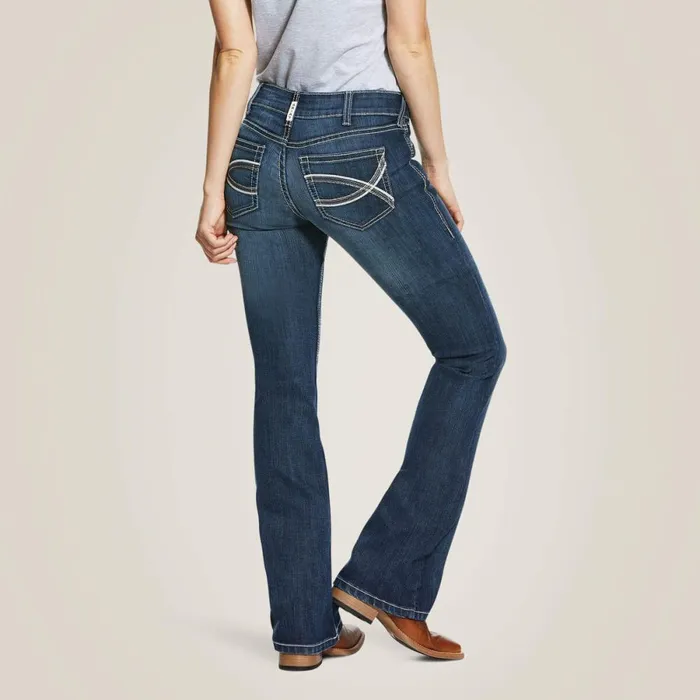 REAL Mid Rise Arrow Fit Stretch Shayla Boot Cut Jean Gemstone Women Ariat Denim