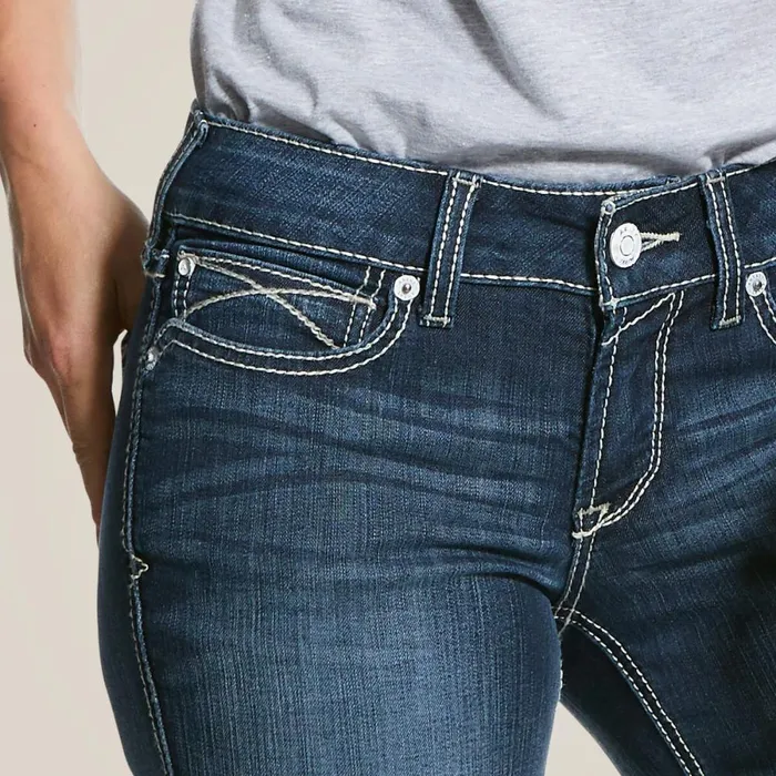 REAL Mid Rise Arrow Fit Stretch Shayla Boot Cut Jean Gemstone Women Ariat Denim