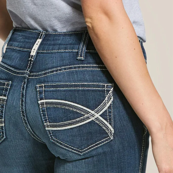 REAL Mid Rise Arrow Fit Stretch Shayla Boot Cut Jean Gemstone Women Ariat Denim