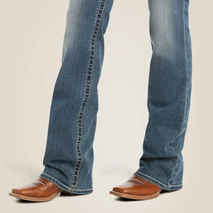 REAL Mid Rise Stretch Whipstitch Boot Cut Jean Rainstorm Women Ariat Denim