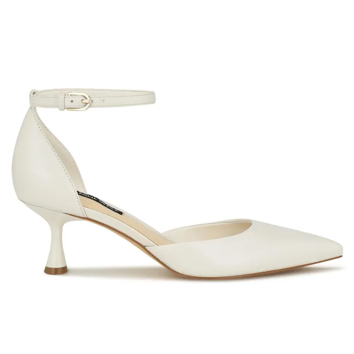 Racha Ankle Strap Pumps White Women Nine West Pumps