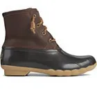Rain and Duck Boots Women Sperry Saltwater Duck Boot Tan Dark Brown