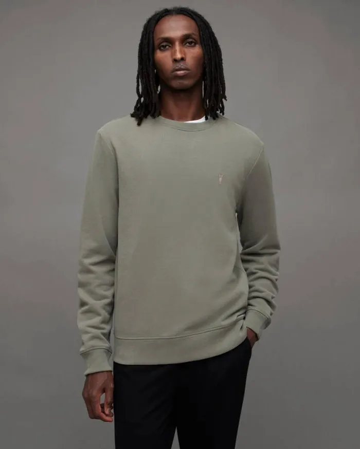 Raven Contrast Crew Neck Ramskull Sweatshirt Planet Grey Men AllSaints Sweatshirts and Hoodies Raven Contrast Crew Neck Ramskull Sweatshirt Planet Grey Men AllSaints Sweatshirts and Hoodies