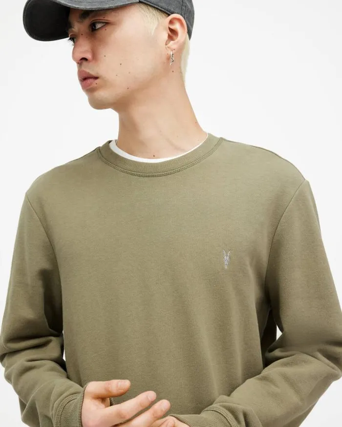 Raven Crew Neck Ramskull Sweatshirt Avo Green Men AllSaints Sweatshirts and Hoodies Raven Crew Neck Ramskull Sweatshirt Avo Green Men AllSaints Sweatshirts and Hoodies