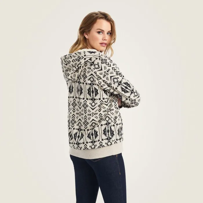 REAL Sherpa Full Zip Hoodie Oaxaca Print Women Ariat Sweatshirts and Hoodies