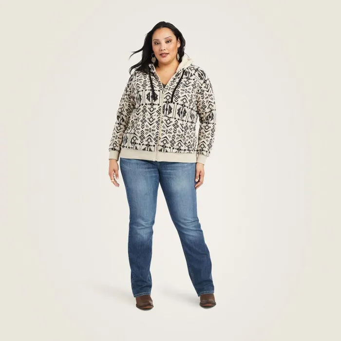 REAL Sherpa Full Zip Hoodie Oaxaca Print Women Ariat Sweatshirts and Hoodies