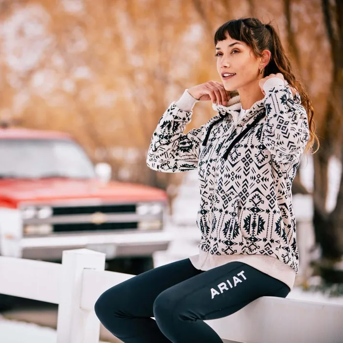 REAL Sherpa Full Zip Hoodie Oaxaca Print Women Ariat Sweatshirts and Hoodies