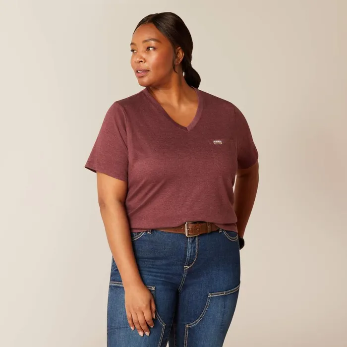 Rebar Cotton Strong American Rose TShirt Burgundy Heather Women Ariat TShirts and Tops Rebar Cotton Strong American Rose TShirt Burgundy Heather Women Ariat TShirts and Tops