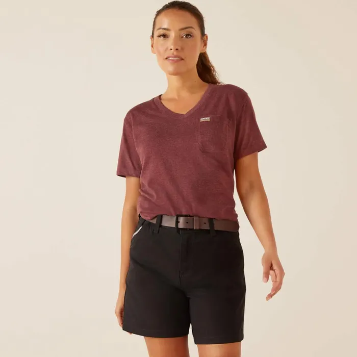Rebar Cotton Strong American Rose TShirt Burgundy Heather Women Ariat TShirts and Tops Rebar Cotton Strong American Rose TShirt Burgundy Heather Women Ariat TShirts and Tops