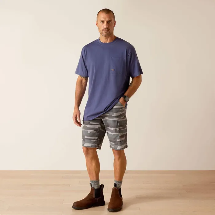 Rebar Cotton Strong Stacking Dimes Blue Indigo Men Ariat TShirts and Polos Rebar Cotton Strong Stacking Dimes Blue Indigo Men Ariat TShirts and Polos