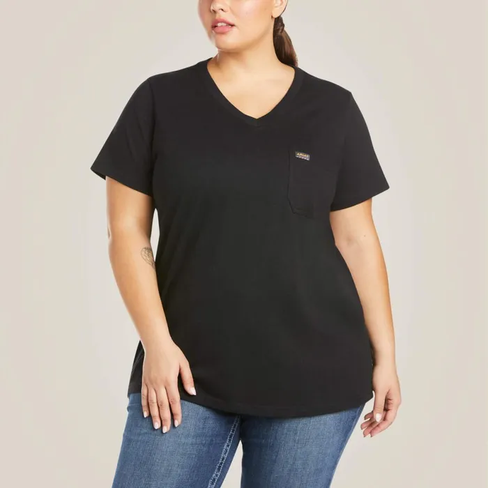 Rebar Cotton Strong VNeck TShirt Black Women Ariat TShirts and Tops Rebar Cotton Strong VNeck TShirt Black Women Ariat TShirts and Tops