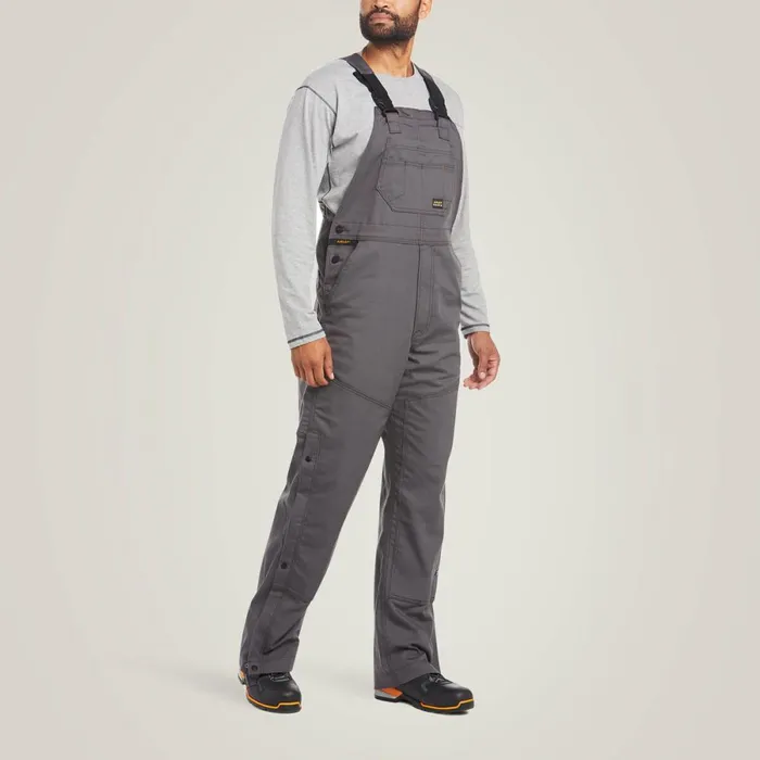 Rebar Duracanvas Unlined Bib Rebar Grey Men Ariat Pants and Shorts