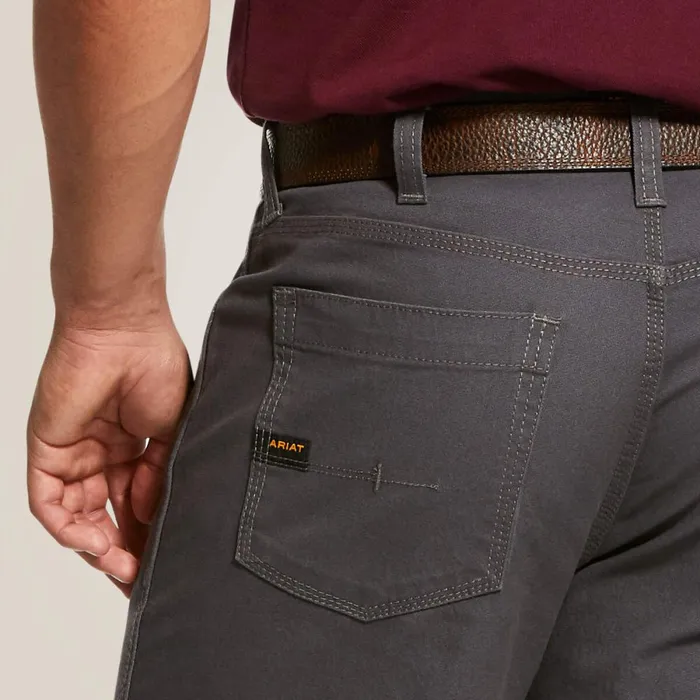 Rebar DuraStretch Made Tough 10034 Short Rebar Grey Men Ariat Pants and Shorts Rebar DuraStretch Made Tough 10034 Short Rebar Grey Men Ariat Pants and Shorts