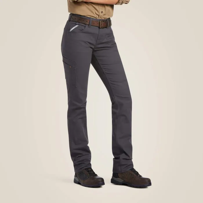 Rebar DuraStretch Made Tough Straight Leg Pant Rebar Grey Women Ariat Pants and Shorts