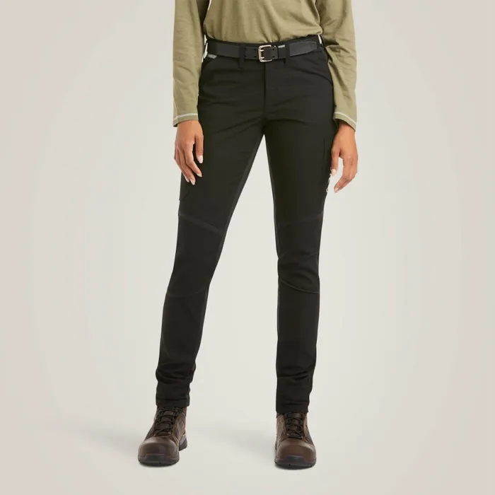 Rebar DuraStretch Ripstop Cargo Straight Leg Pant Black Women Ariat Pants and Shorts