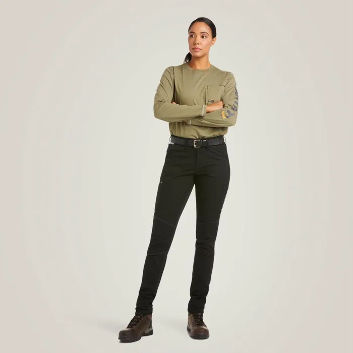 Rebar DuraStretch Ripstop Cargo Straight Leg Pant Black Women Ariat Pants and Shorts Rebar DuraStretch Ripstop Cargo Straight Leg Pant Black Women Ariat Pants and Shorts