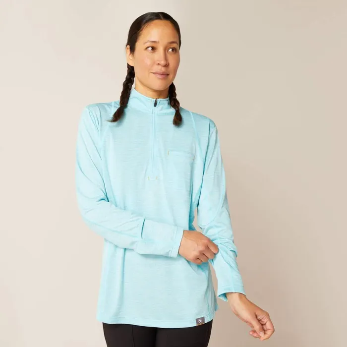 Rebar Evolution 12 Zip Top Arctic Blue Women Ariat TShirts and Tops
