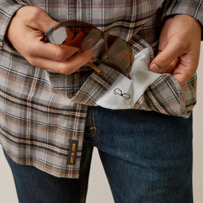Rebar Flannel DuraStretch Work Shirt Alloy Plaid Men Ariat Button Down Shirts Rebar Flannel DuraStretch Work Shirt Alloy Plaid Men Ariat Button Down Shirts