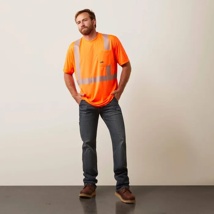 Rebar HiVis ANSI TShirt Hivis Orange Men Ariat TShirts and Polos Rebar HiVis ANSI TShirt Hivis Orange Men Ariat TShirts and Polos