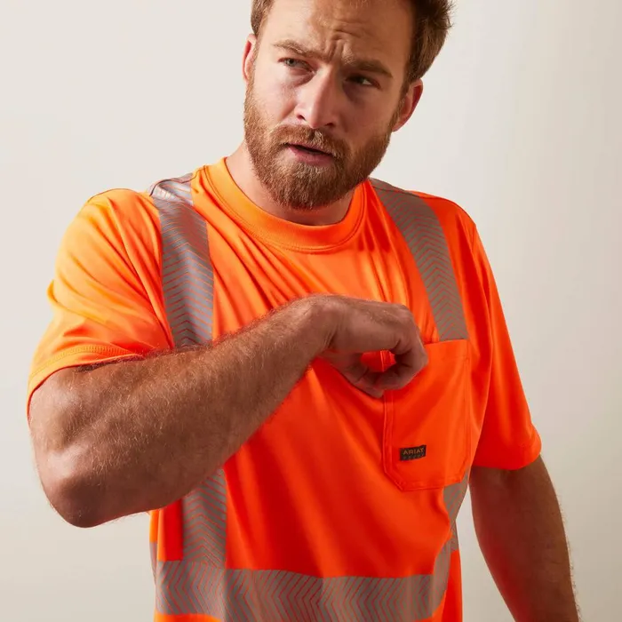 Rebar HiVis ANSI TShirt Hivis Orange Men Ariat TShirts and Polos Rebar HiVis ANSI TShirt Hivis Orange Men Ariat TShirts and Polos