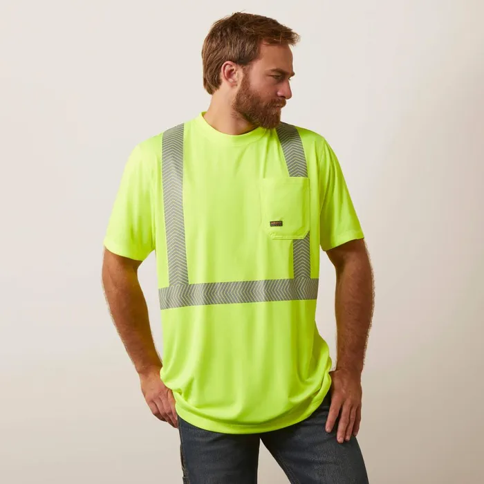 Rebar HiVis ANSI TShirt Hi Vis Yellow Men Ariat TShirts and Polos