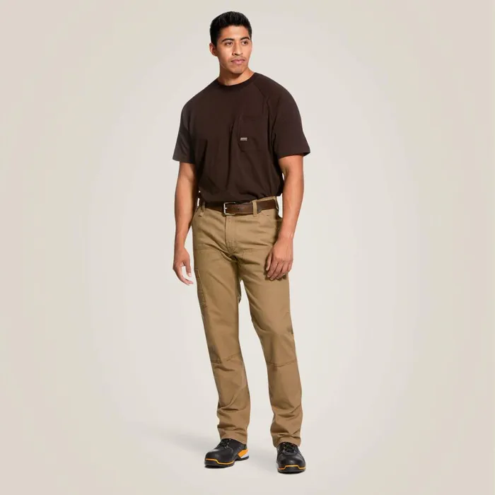 Rebar M4 Low Rise DuraStretch Made Tough Double Front Stackable Straight Leg Pant Field Khaki Men Ariat Pants and Shorts Rebar M4 Low Rise DuraStretch Made Tough Double Front Stackable Straight Leg Pant Field Khaki Men Ariat Pants and Shorts