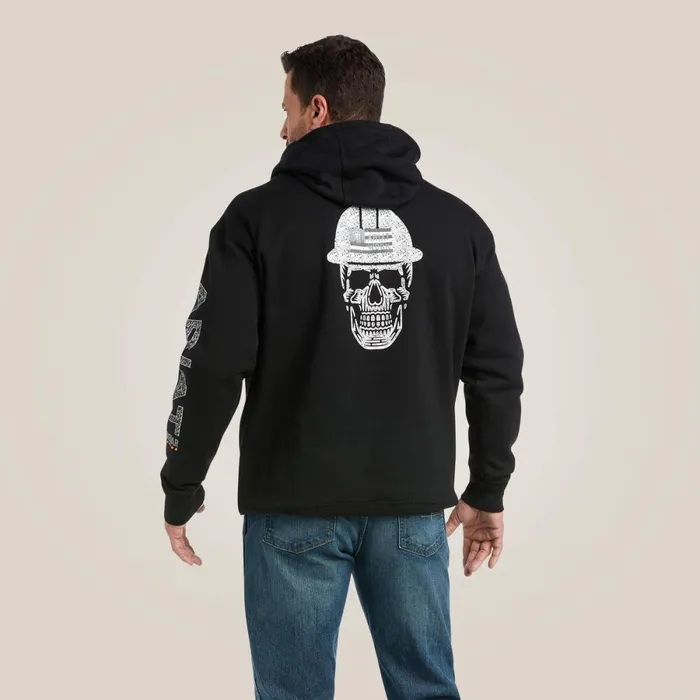 Rebar Roughneck Pullover Hoodie Black Men Ariat Sweatshirts and Hoodies