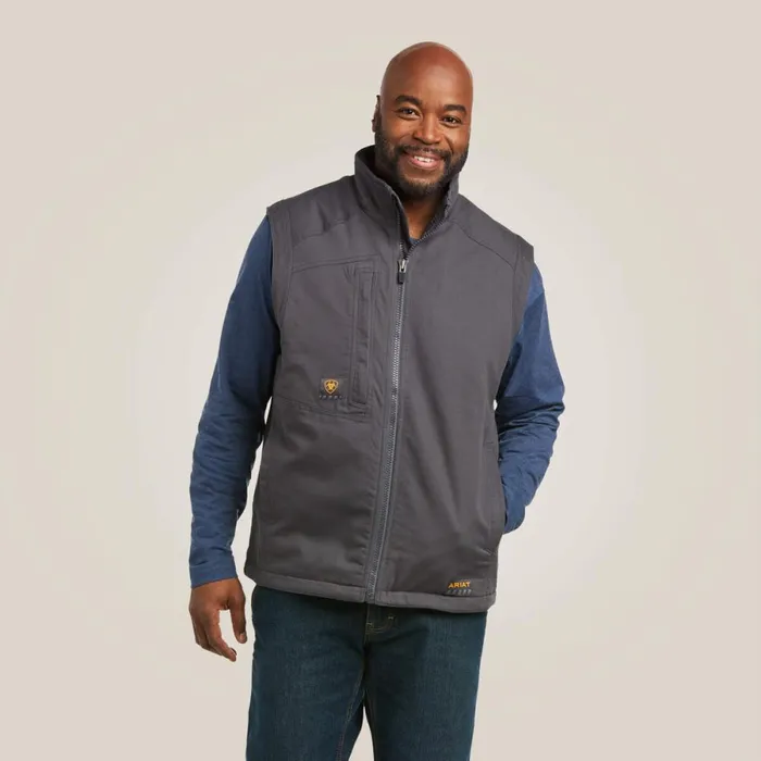 Rebar Washed DuraCanvas Insulated Vest Rebar Grey Men Ariat Workwear