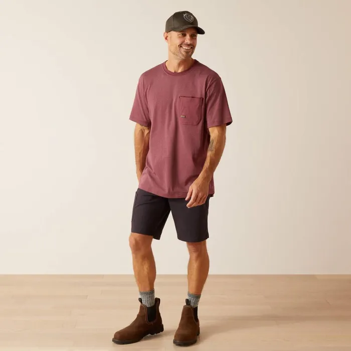 Rebar Workman 360 AirFlow Burgundy Heather Men Ariat TShirts and Polos Rebar Workman 360 AirFlow Burgundy Heather Men Ariat TShirts and Polos