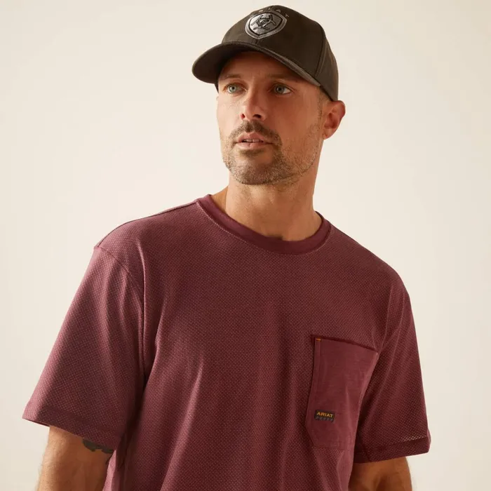 Rebar Workman 360 AirFlow Burgundy Heather Men Ariat TShirts and Polos Rebar Workman 360 AirFlow Burgundy Heather Men Ariat TShirts and Polos