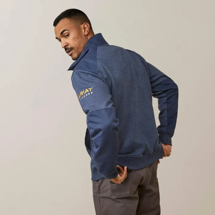 Rebar Workman Duracanvas 14 Zip Sweatshirt Navy Heather Navy Men Ariat Sweatshirts and Hoodies Rebar Workman Duracanvas 14 Zip Sweatshirt Navy Heather Navy Men Ariat Sweatshirts and Hoodies