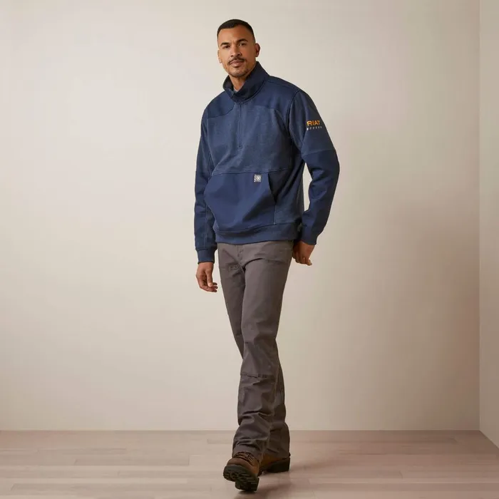 Rebar Workman Duracanvas 14 Zip Sweatshirt Navy Heather Navy Men Ariat Sweatshirts and Hoodies Rebar Workman Duracanvas 14 Zip Sweatshirt Navy Heather Navy Men Ariat Sweatshirts and Hoodies