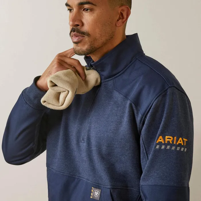 Rebar Workman Duracanvas 14 Zip Sweatshirt Navy Heather Navy Men Ariat Sweatshirts and Hoodies Rebar Workman Duracanvas 14 Zip Sweatshirt Navy Heather Navy Men Ariat Sweatshirts and Hoodies