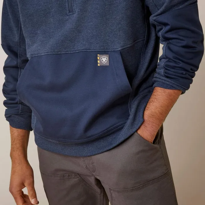 Rebar Workman Duracanvas 14 Zip Sweatshirt Navy Heather Navy Men Ariat Sweatshirts and Hoodies Rebar Workman Duracanvas 14 Zip Sweatshirt Navy Heather Navy Men Ariat Sweatshirts and Hoodies