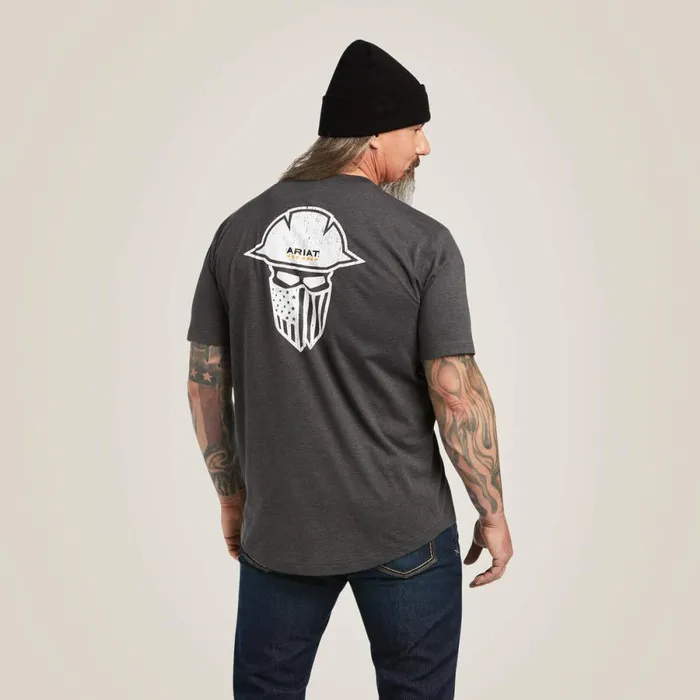 Rebar Workman Full Cover TShirt Charcoal Heather Men Ariat TShirts and Polos