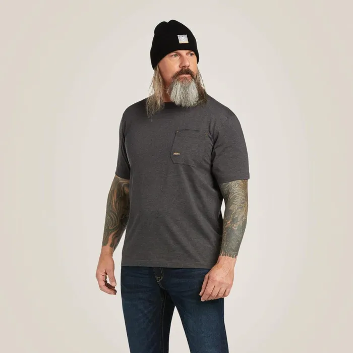 Rebar Workman Full Cover TShirt Charcoal Heather Men Ariat TShirts and Polos Rebar Workman Full Cover TShirt Charcoal Heather Men Ariat TShirts and Polos