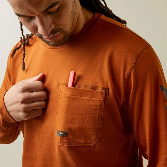Rebar Workman Logo Carmel Cafe Seaborne Men Ariat TShirts and Polos Rebar Workman Logo Carmel Cafe Seaborne Men Ariat TShirts and Polos