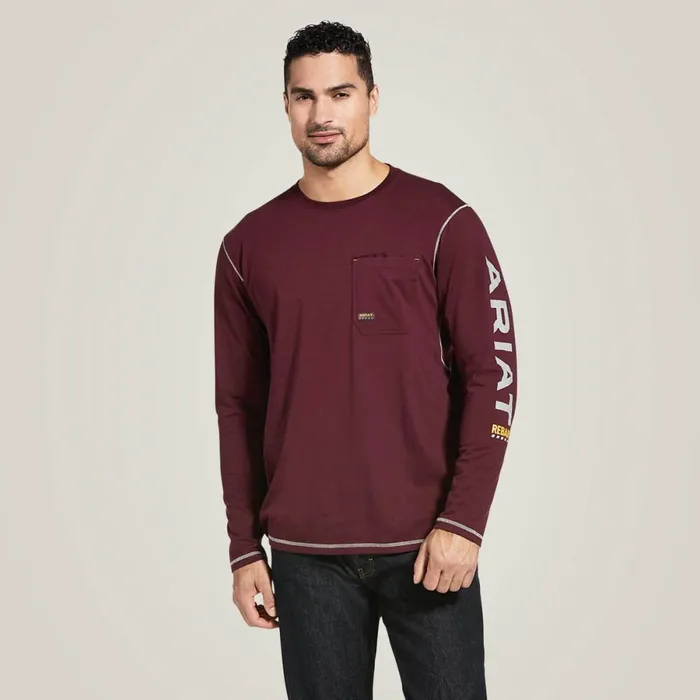 Rebar Workman Logo Malbec Men Ariat TShirts and Polos