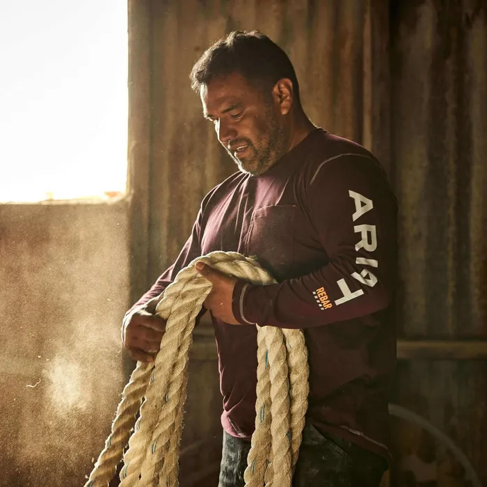 Rebar Workman Logo Malbec Men Ariat TShirts and Polos Rebar Workman Logo Malbec Men Ariat TShirts and Polos