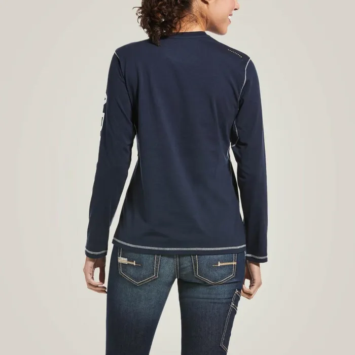 Rebar Workman Logo TShirt Navy Women Ariat TShirts and Tops
