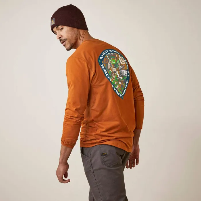 Rebar Workman Patches Carmel Cafe Men Ariat TShirts and Polos
