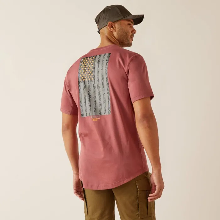 Rebar Workman Reflective Flag TShirt Roan Rouge Men Ariat TShirts and Polos