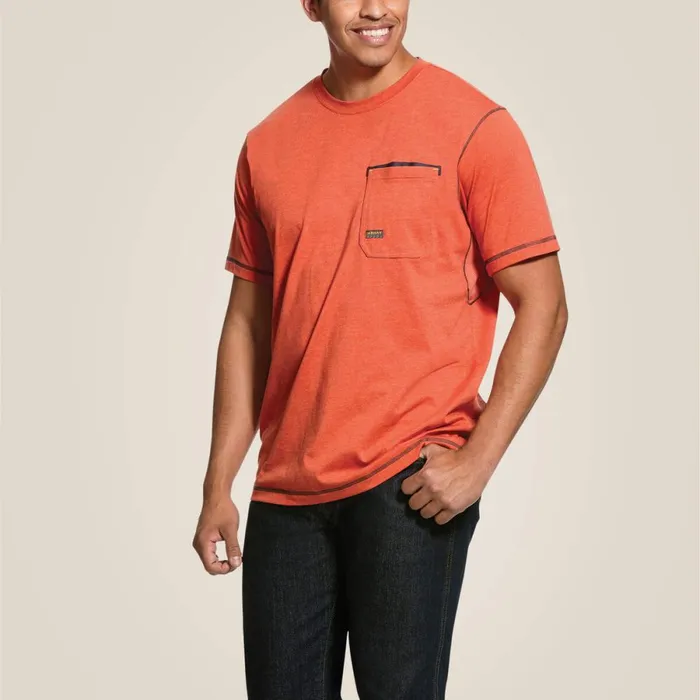 Rebar Workman TShirt Volcanic Heather Men Ariat TShirts and Polos