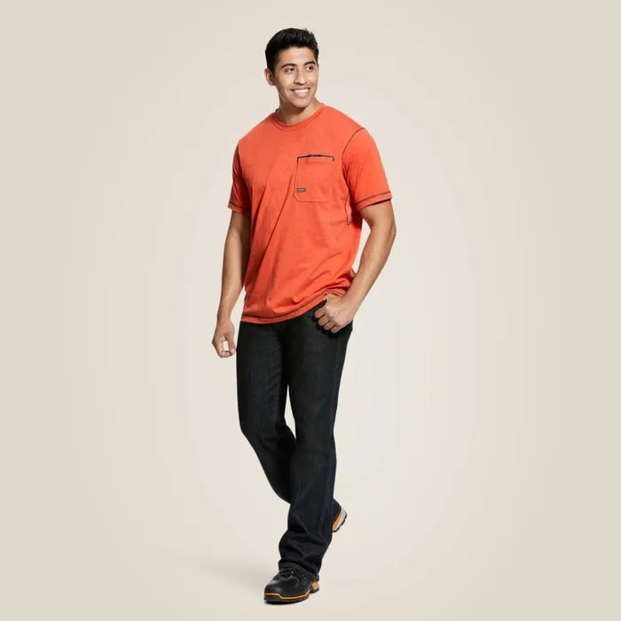 Rebar Workman TShirt Volcanic Heather Men Ariat TShirts and Polos Rebar Workman TShirt Volcanic Heather Men Ariat TShirts and Polos