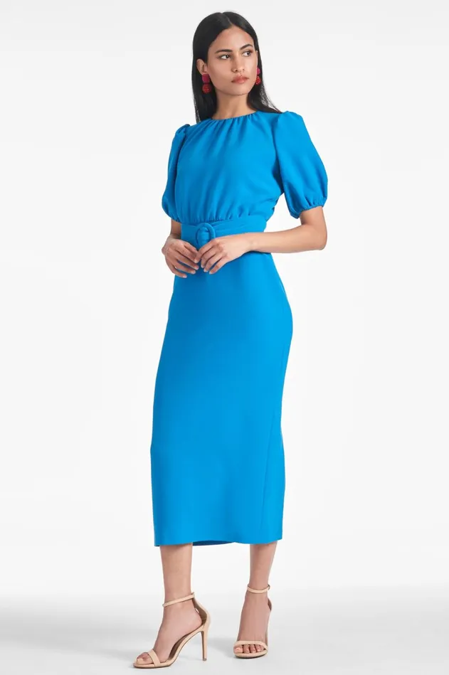 Rebecca Dress 8211 Azure Women Sachin and Babi Short Sleeve