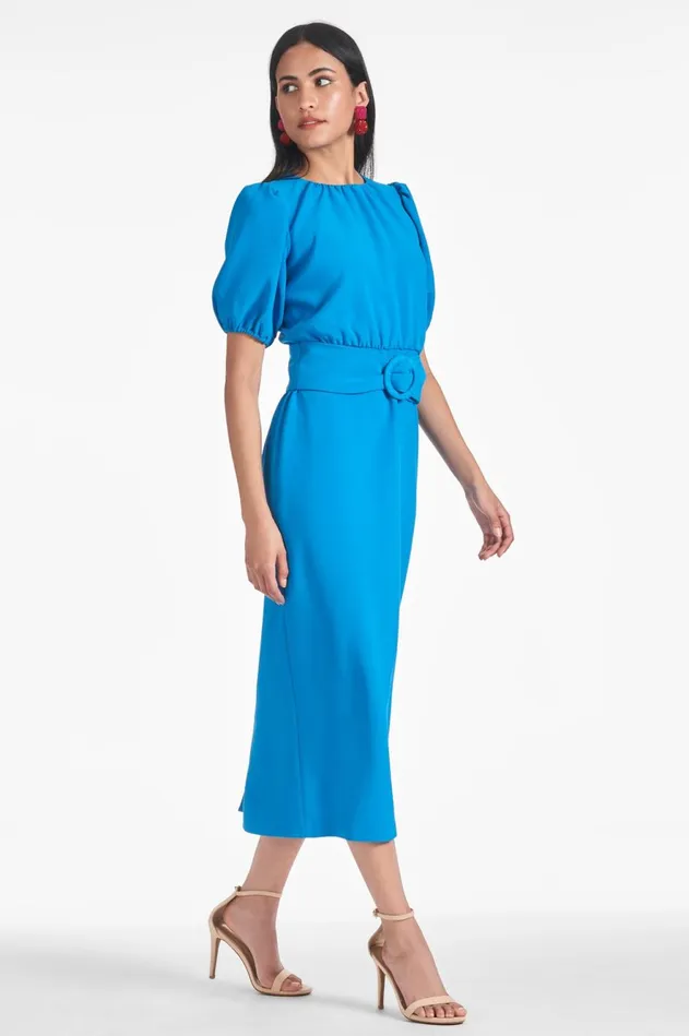 Rebecca Dress 8211 Azure Women Sachin and Babi Short Sleeve