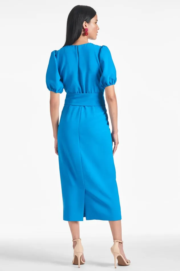 Rebecca Dress 8211 Azure Women Sachin and Babi Short Sleeve